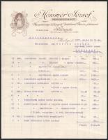 1927 Bp., Mössmer József menyasszonyi kelengyék üzletének fejléces számlája
