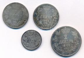 Szerbia 1897-1904. 1D Ag (2xklf) + 1904. 50p Ag + 2D Ag T:2,2- patina
Serbia 1897-1904. 1 Dinar Ag ...