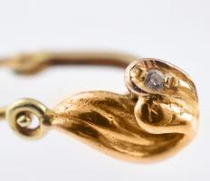 Arany (Au/14k) fülbevalópár, piercing, medál, jelzett bruttó: 4,4g
