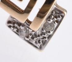 Arany (Au/14k) fülbevalópár, piercing, medál, jelzett bruttó: 4,4g