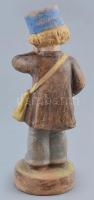 Gondos József (1909-1987): Postás fiú. Festett kerámia, erősen kopott, jelzett, m:20 cm