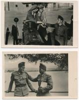 2 db MODERN magyar katonai propaganda képeslap a szocreál korszakból (Művészeti Alkotások) / 2 modern Hungarian military propaganda postcards from the Socialist era