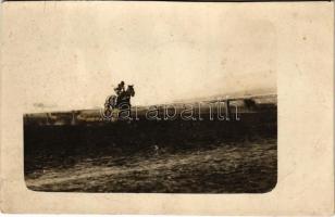 1926 Pécs, 1600m síkverseny, lóverseny / Hungarian horse race. photo (vágott / cut)