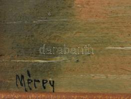 Mérey jelzéssel: Tengeri táj hajókkal. Olaj, karton. Keretben. 30x21 cm