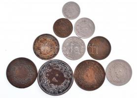 10 db vegyes Oszmán Birodalom Ag és Br érme tétel T:2,2- 10pcs mixed Ag and Br turkish coin lot T:XF,VF