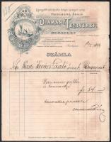 1899 Bp., Diamant Testvérek molykár elleni megóvó intézet fejléces számla