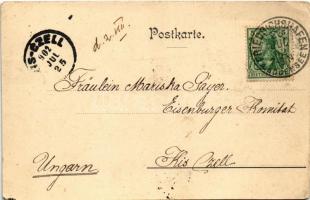 1902 Friedrichshafen, Lehrerinen-Heim, Kgl. Schloss, Hafen, Molo. Art Nouveau, floral (EM)