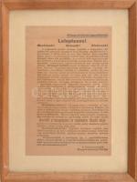 1918 Leleplezve. A KMP szórólapja a munkássághoz. 14x20 cm, Üvegezett keretben.