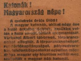 1918 október, Katonák! Magyarország népe! Őszírózsás forradalom, a Magyar Nemzeti Tanács röplapja. 1...