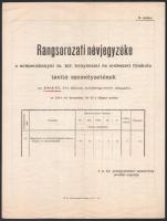 1909-1914 Selmecbányai m. kir. bányászati és erdészeti főiskola 4 db névjegyzéke