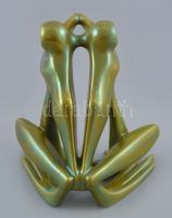 Zsolnay selyemfényű, eozinmázas béka. Nádor Judit (1934-2016) terve. Jelzett, 1980 körül, Pécs, mini...