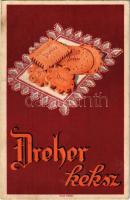 Dreher keksz reklám. Dreher-Maul kakaó- és csokoládégyár r.-t. / Hungarian biscuit advertisement card (fa)