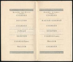 1926 A Hódmezővásárhelyi Római Kath. Társaskör farsangi báljának táncrendje, litho címlap, kitöltetl...