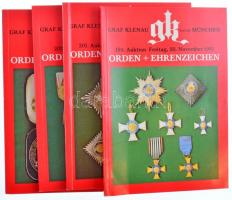 1981-1982. 4 db német nyelvű Graf Klenau numizmatikai katalógus a 199., 201-203. aukciókhoz. Jó állapotban