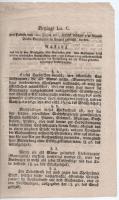 Ausztria / Bécs 1807.07.23. I. Ferenc pátense a bécsi városi bankócédulák átváltásáról, mellékelve e...