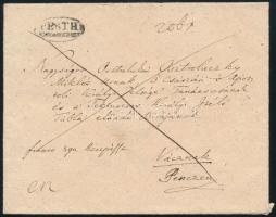 1841 Ajánlott tértivevényes levél / Registered cover with recorded delivery "PESTH / RECOMANDIRT" - Vácz