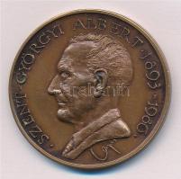 Lapis András (1942-) 1987. "Szent-Györgyi Albert 1893-1986 / Szote - Nobel-díjának 50. évfordulójára - MÉE" bronz emlékérem (42,5mm) T:1- CS 621.