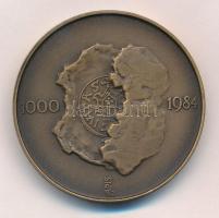 Lapis András (1942-) 1984. "A magyar pénzverés kezdete" bronz emlékérem (42,5mm) T:1-
Ada...