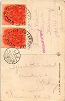 Komárom, Komárno; Cast Dunaja s prístavom, Nádorská ulica, Dunaj a pohlad na mesto / Duna részlet a ...