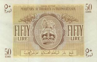 Líbia/II. világháború/angol megszállás/katonai kiadás 1943. 50L T:II