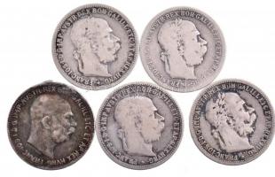 Ausztria 1893-1916. 1K Ag "I. Ferenc József" (5x) T:2-3 patina
Austria 1893-1916. 1 Coron...