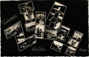 1943 Zilah, Zalau; mozaiklap / multi-view postcard. Foto Elite (Rb)