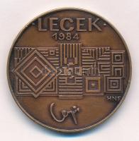 Lapis András (1942-) 1984. Lecek - HNF / Vasarely bronz emlékérem (42,5mm) T:1-