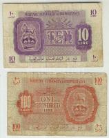 Líbia/II. világháború/angol megszállás/katonai kiadás 1943. 10L, 100L T:III