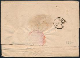 1868 Hivatalos levél kétszer felhasznált papírból / Official cover on reused paper "DOBSCHAU&qu...
