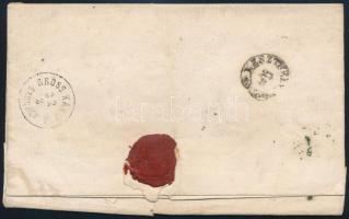 1866 Portózott levél / Unpaid cover, kék / blue "IHAROSBERÉNY" - Keszthely
