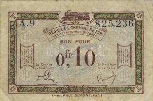 Német Birodalom/Weimari Köztársaság/megszállt (francia) Rajna-vidék/Francia-belga vasúttársaság 1923. 0,10Fr T:III