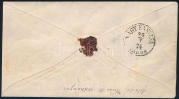1874 5kr borítékon / on cover "NAGY-BAJOM"