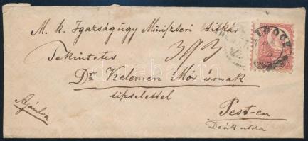 ~1872 3 x 5kr ajánlott levélen / on reigstered cover &quot;GALGÓCZ&quot;