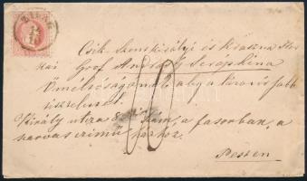 ~1867 5kr levélen 10 portóelőjegyzéssel / on cover with postage due ZILAH - Pest