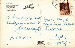 1943 Budapest, Gellérthegy, Tabán, Citadella. A m. kir. állami térképészeti intézet légi felvétele I