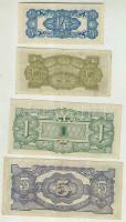 Burma/II. világháború/japán megszállás 1942-44. 1/4R, 1/2R, 1R, 5R, 10R, 100R T:I,II Összesen 6 klf ...