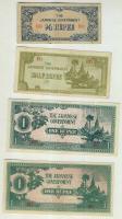 Burma/II. világháború/japán megszállás 1942-44. 1/4R, 1/2R, 1R (2x), 5R, 10R T:I,II,II- Összesen 6db!