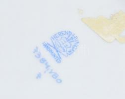 Herendi Viktória mintás fonott tálka. Kézzel festett, jelzett, jelzett, hibátlan. D:15 cm