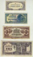 Holland-Indiák/II. világháború/japán megszállás 1942. 1c (2x), 5c, 10c (3x), 1/2G (1x), 1G (1x), 10G...