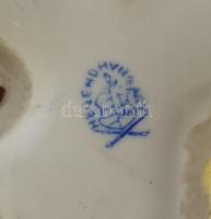 Herendi porcelán kacsapár, kézzel festett, jelzett, apró kopásnyomokkal, ragasztott m: 7×8×11,5 cm