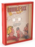 cca 1950-1960 The Double-Six Puzzle, angol logikai-ügyességi játék, 13x10,5 cm
