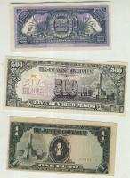 Fülöp-szigetek/II. világháború/japán megszállás 1943-44. 1P, 5P, 10P, 100P, 500P, 1000P komplett sor! T:I,I-