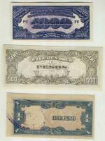 Fülöp-szigetek/II. világháború/japán megszállás 1943-44. 1P, 5P, 10P, 100P, 500P, 1000P komplett sor...