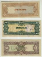 Fülöp-szigetek/II. világháború/japán megszállás 1943-44. 1P, 5P, 10P, 100P, 500P, 1000P komplett sor...