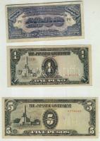 Fülöp-szigetek/II. világháború/japán megszállás 1943-44. 1P, 5P, 10P, 100P, 500P T:I,II