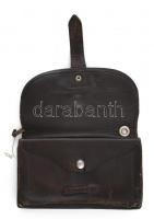 Retró bőr kézitáska, kissé sérült, kopott, 22,5x14 cm