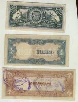 Fülöp-szigetek/II. világháború/japán megszállás 1943-44. 1P, 5P, 10P, 100P, 500P T:I,II