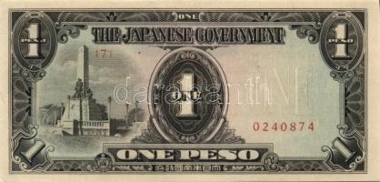 Fülöp-szigetek/II. világháború/japán megszállás 1943-44. 1P (2x), 5P (3x), 100P, 500P T:I,II,III Öss...