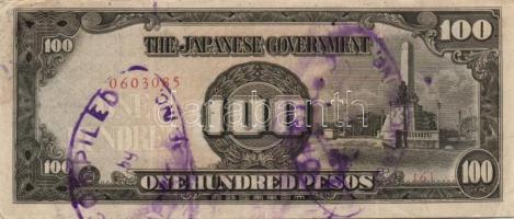 Fülöp-szigetek/II. világháború/japán megszállás 1943-44. 1P (2x), 5P (3x), 100P, 500P T:I,II,III Öss...