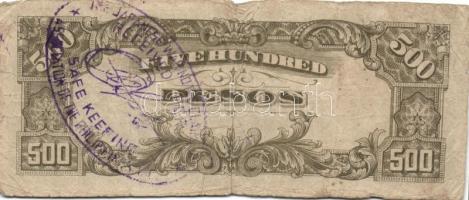 Fülöp-szigetek/II. világháború/japán megszállás 1943-44. 1P (2x), 5P (3x), 100P, 500P T:I,II,III Öss...